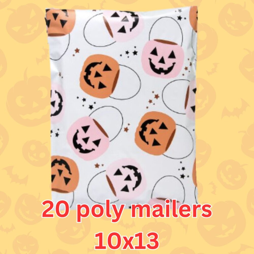 20 fall halloween theme pumpkin pails size 10x13